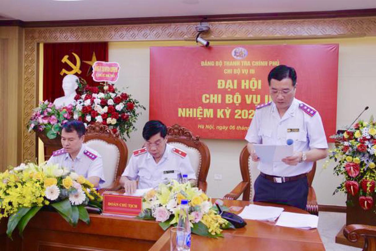 Đại hội chi bộ Vụ Thanh tra, giải quyết khiếu nại, tố cáo khối văn hóa, xã hội 