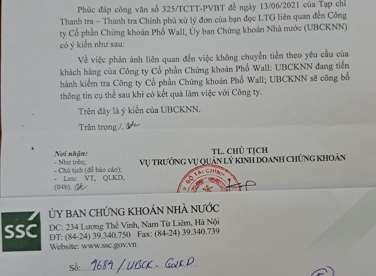 Vi phạm quản lý chứng khoán của khách, Công ty Chứng khoán Phố Wall bị phạt