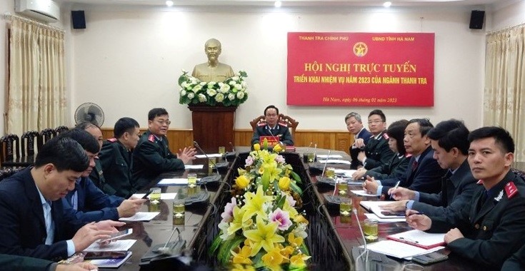 Hội nghị trực tuyến triển khai nhiệm vụ năm 2023 của ngành Thanh tra tỉnh Hà Nam (tháng 01/2023)