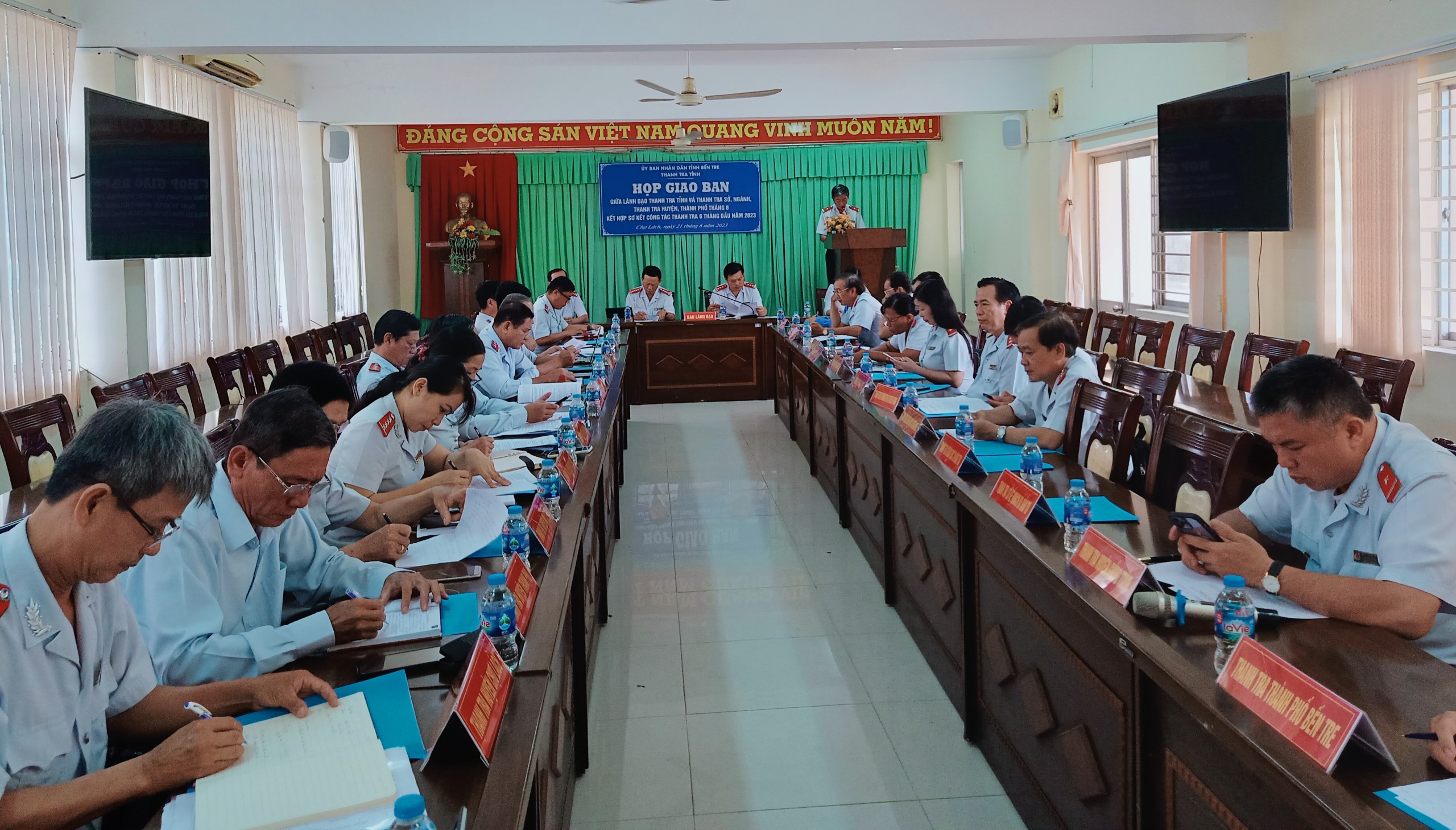 Hội nghị giao ban 6 tháng đầu năm 2023 của Thanh tra tỉnh Bến Tre (Ảnh: TTT.BT)