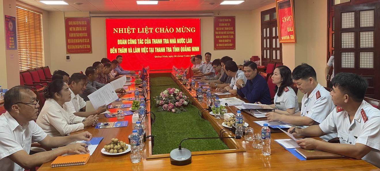 Thanh tra tỉnh Quảng Ninh (Việt Nam) chia sẻ kinh nghiệm công tác với Thanh tra Nhà nước Lào