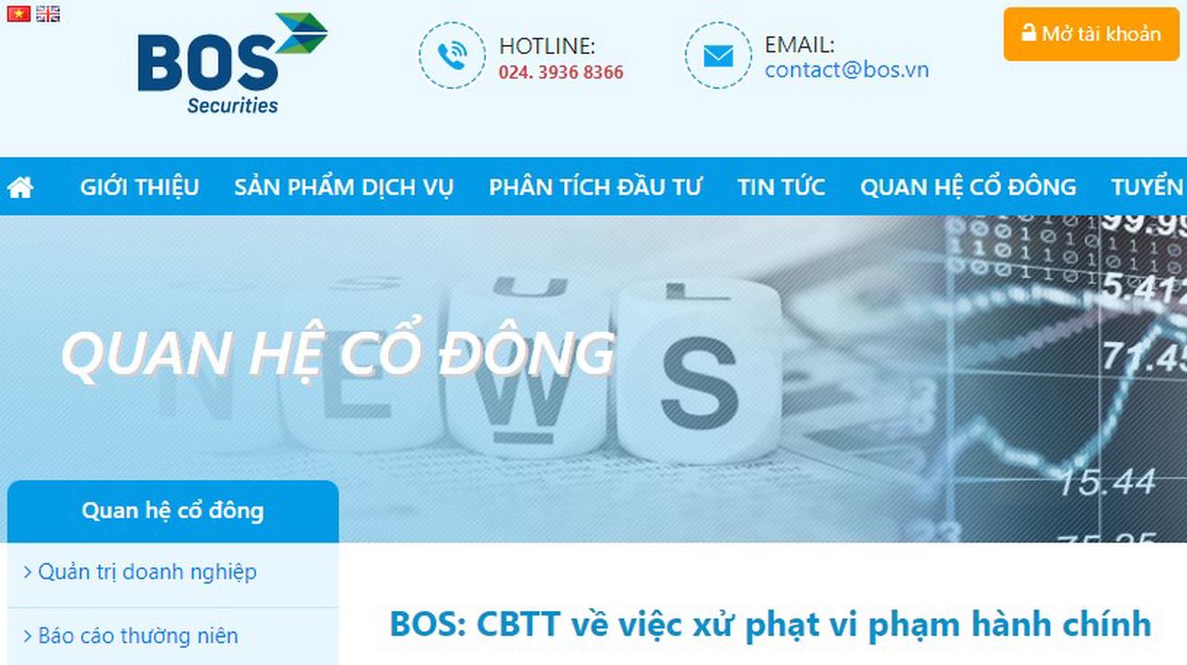 Công bố thông tin và bài học sau vụ Công ty chứng khoán BOS bị “cấm mua”