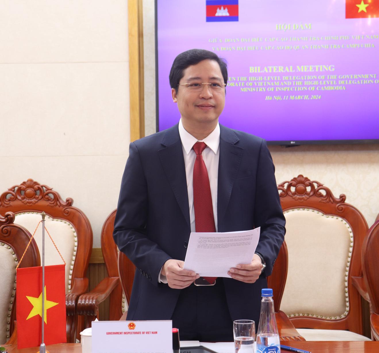 Thanh tra Chính phủ hội đàm với Đoàn đại biểu cấp cao Bộ Thanh tra Campuchia
