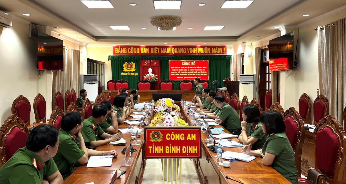 Thanh tra Bộ Công an kiểm tra tại Công an tỉnh Bình Định