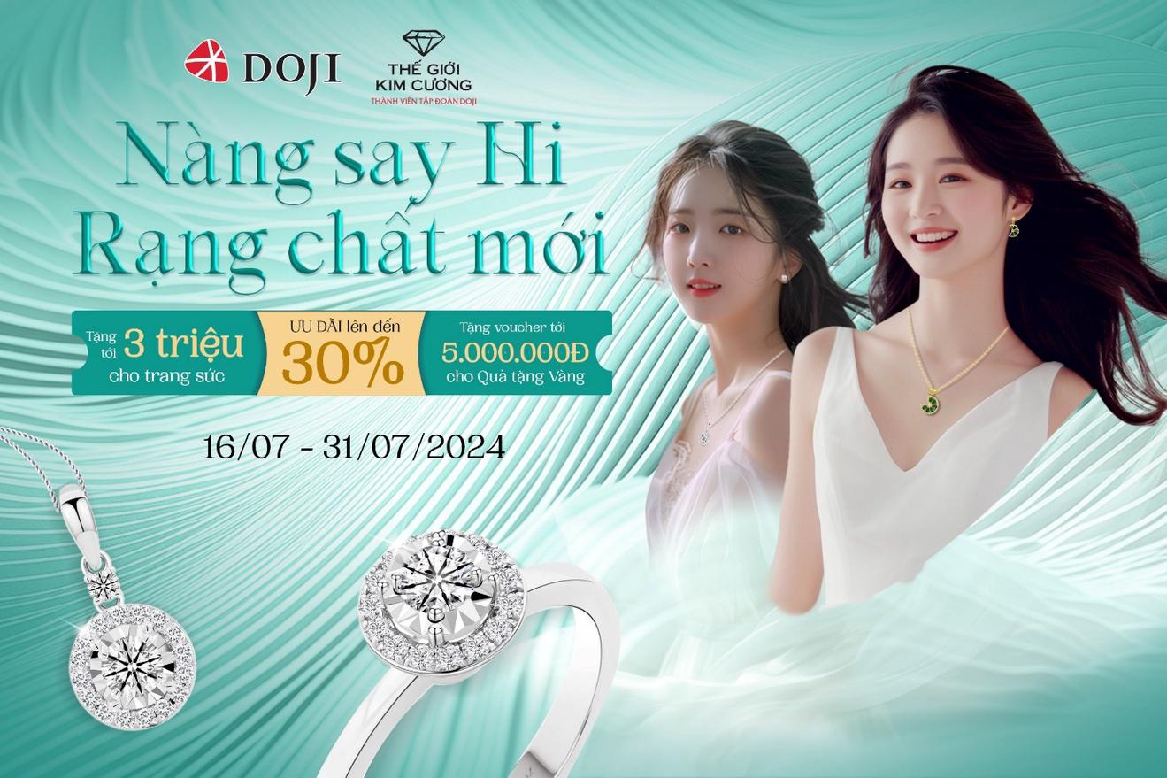 DOJI và Thế giới Kim cương tặng đến 3 triệu đồng khi mua trang sức