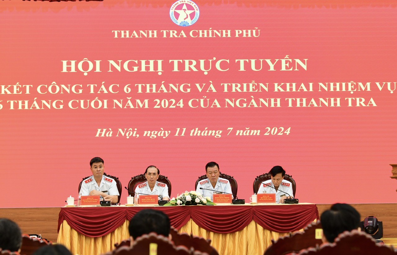 Ủy viên Trung ương Đảng, Tổng Thanh tra Chính phủ Đoàn Hồng Phong và các Phó Tổng Thanh tra Chính phủ chủ trì Hội nghị
