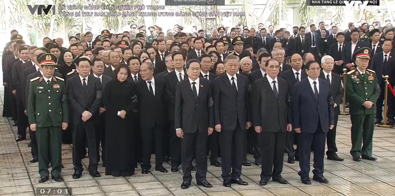 Lãnh đạo, nguyên lãnh đạo Đảng, Nhà nước viếng Tổng Bí thư Nguyễn Phú Trọng