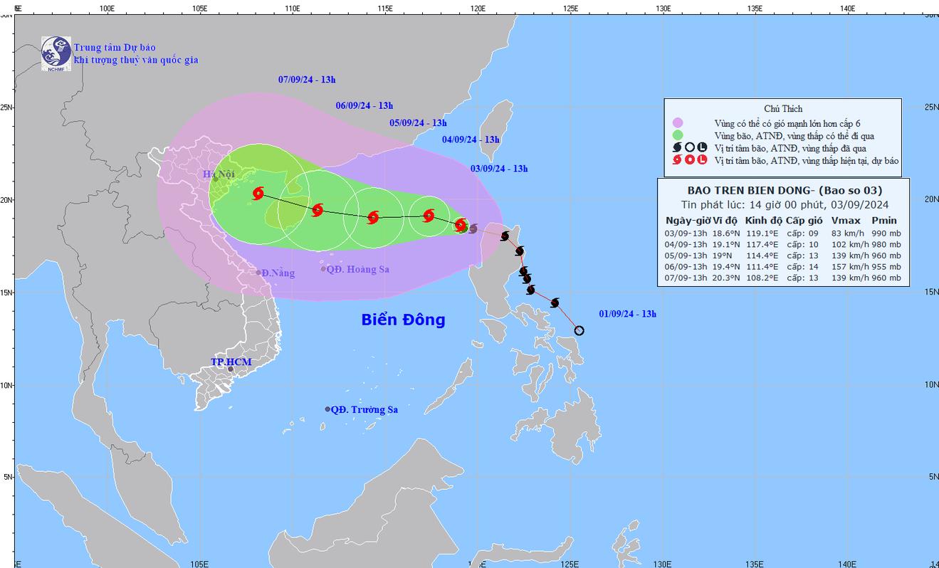 Khẩn trương triển khai ứng phó bão số 3 năm 2024