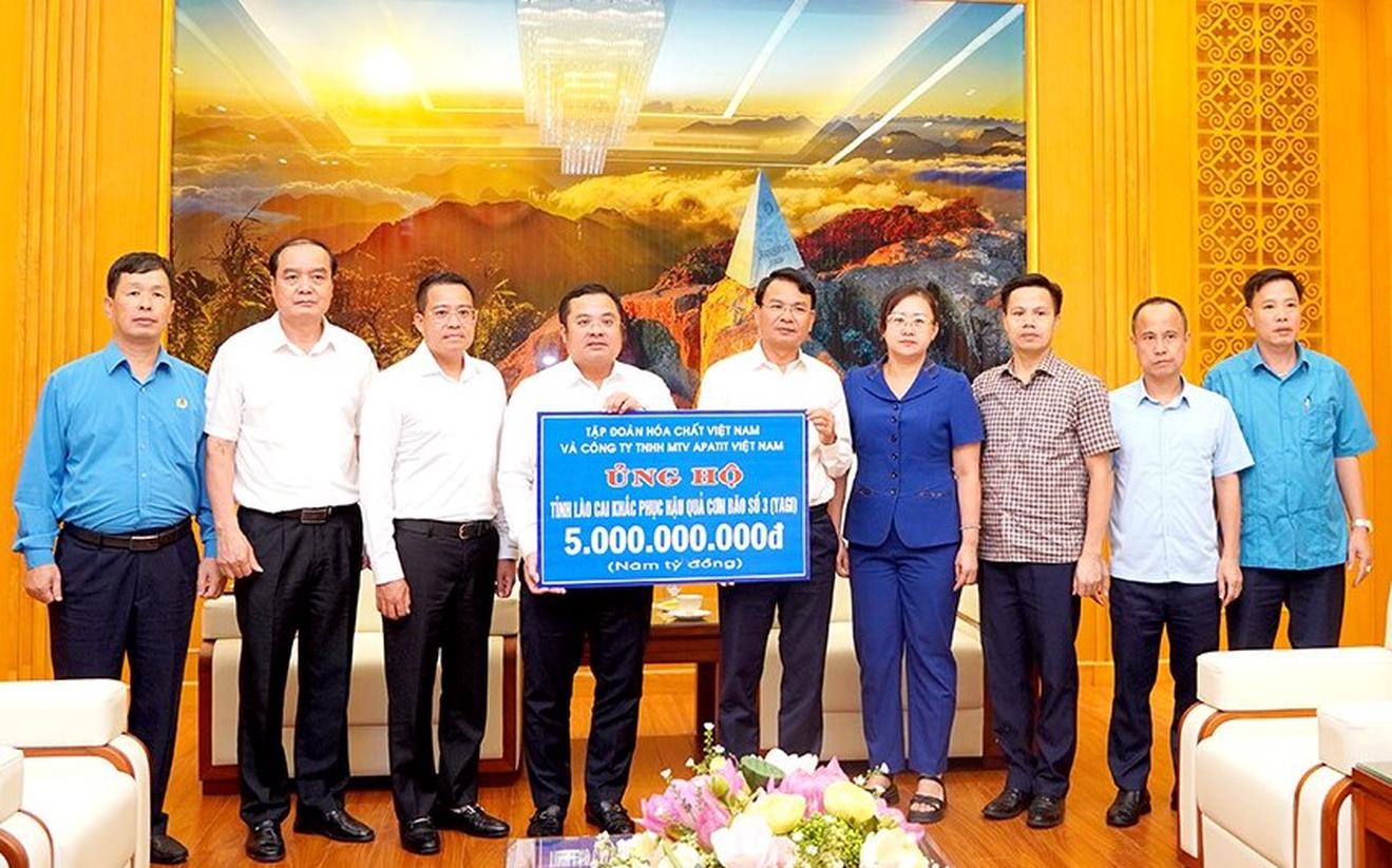 Tập đoàn Hóa chất Việt Nam, Công ty TNHH MTV Apatit Việt Nam ủng hộ nhân dân tỉnh Lào Cai 5 tỷ đồng khắc phục thiệt hại do mưa lũ