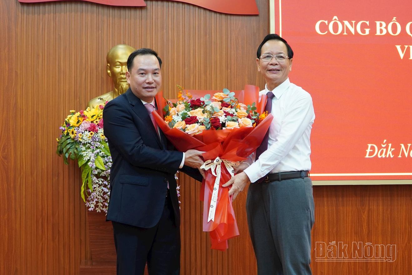 Ông Hồ Xuân Trường giữ chức Phó Bí thư Tỉnh ủy Đắk Nông