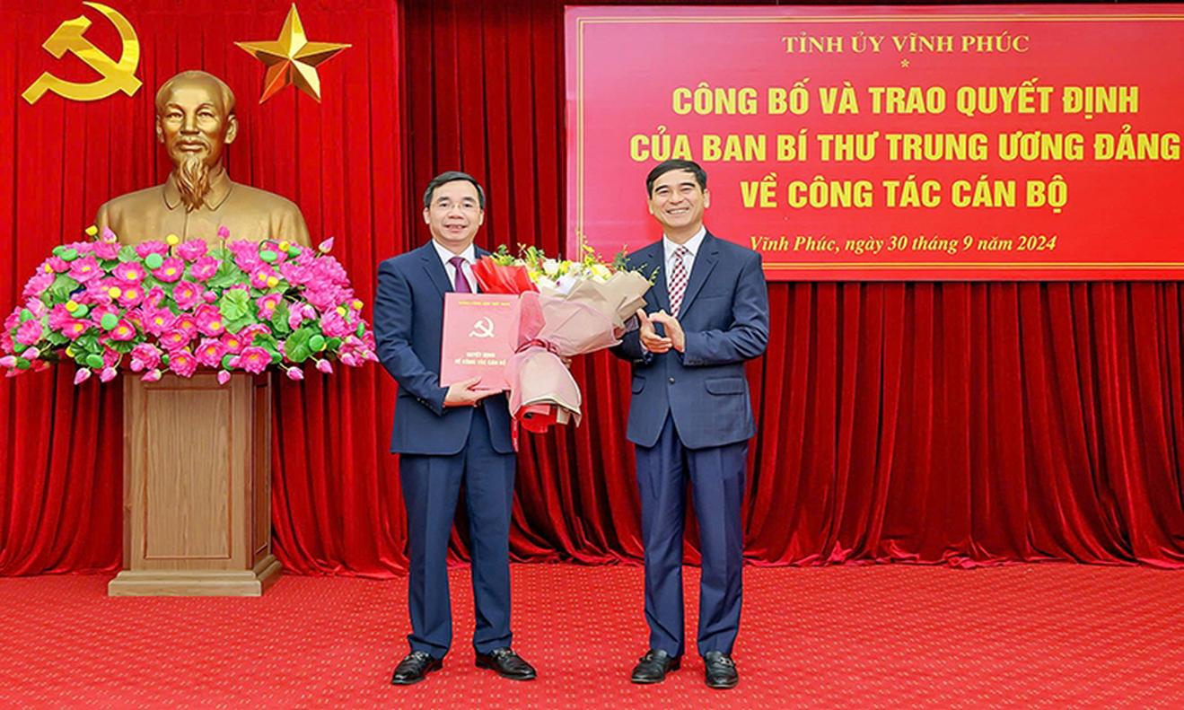 Chuẩn y nhân sự Phó Bí thư Tỉnh ủy Vĩnh Phúc
