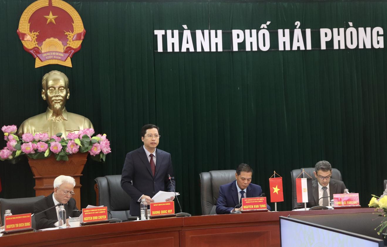 Đoàn đại biểu cấp cao Cơ quan Giám sát hành chính Ai Cập thăm và làm việc tại Hải Phòng 