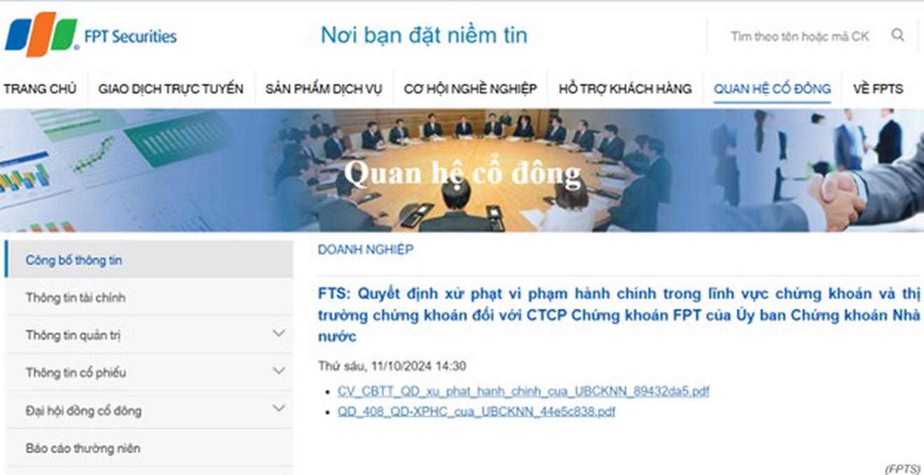 Nhân sự kiểm toán không đủ điều kiện, chứng khoán FPT bị phạt