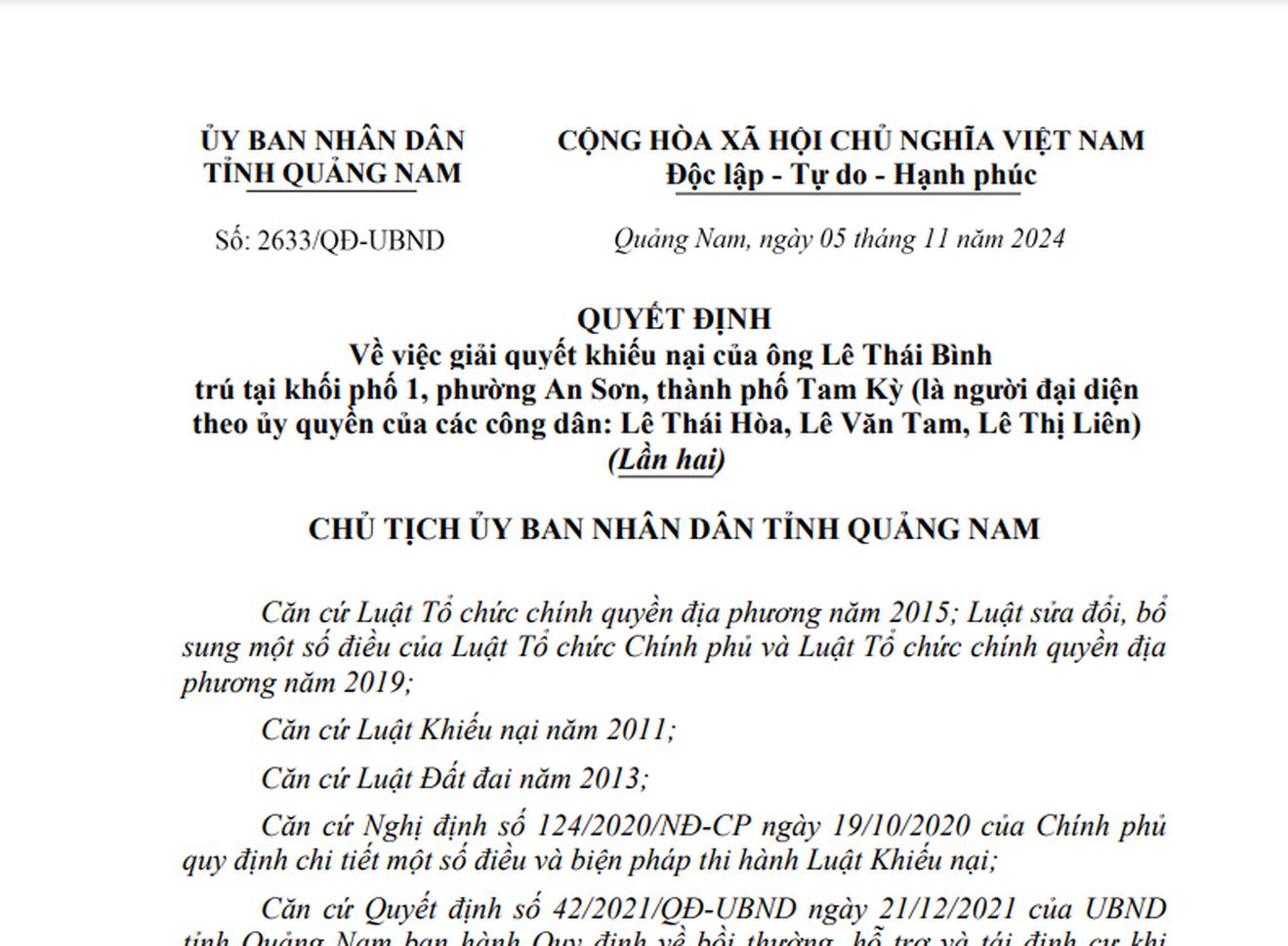 Không có cơ sở để công nhận đơn của ông Lê Thái Bình