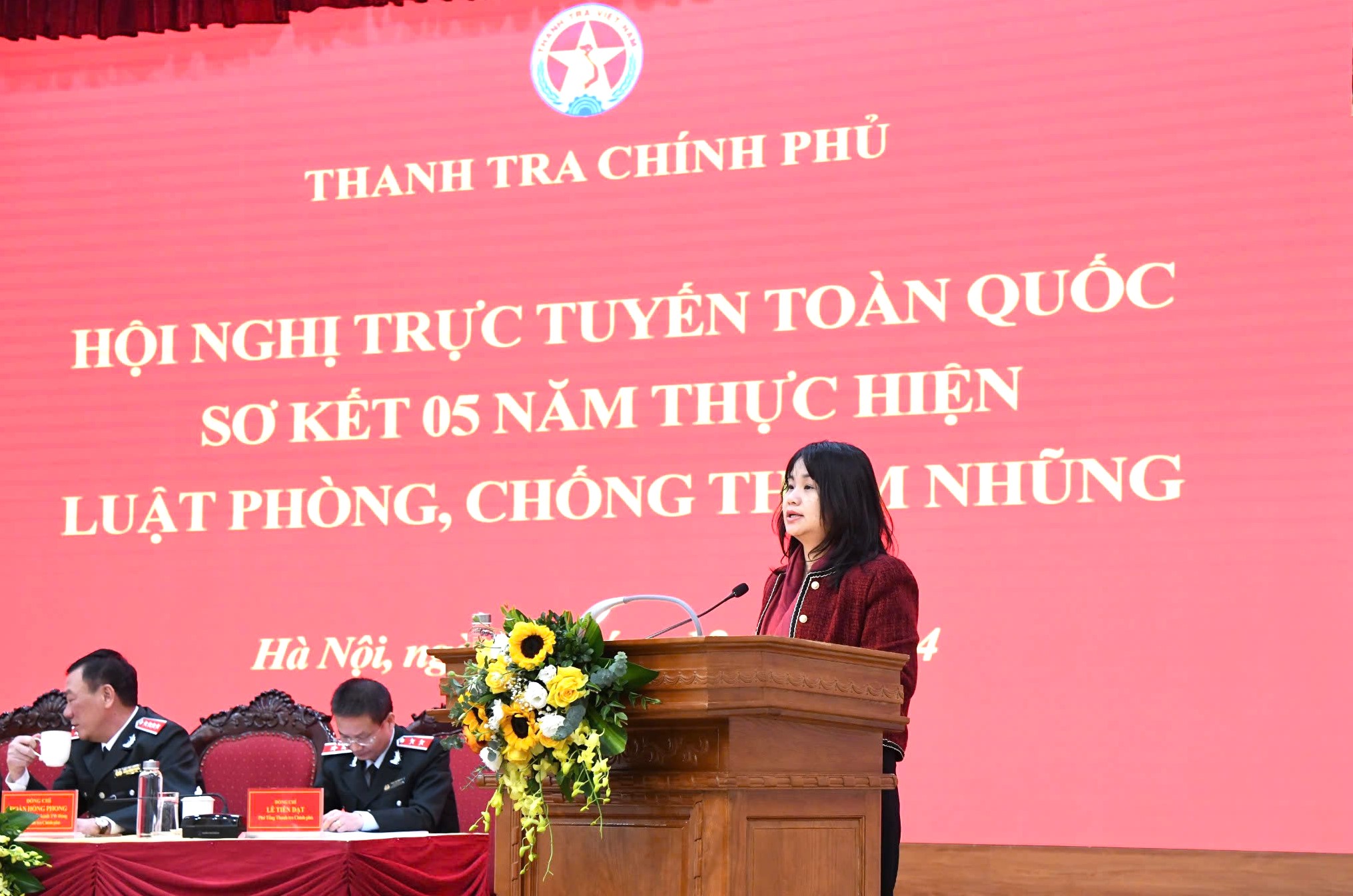 Sáng ngày 24/12/2024, Thanh tra Chính phủ tổ chức Hội nghị trực tuyến toàn quốc sơ kết 05 năm thực hiện Luật Phòng, chống tham nhũng. Hội nghị đã nhận được nhiều ý kiến tham luận của đại diện các bộ, ban, ngành, địa phương, trong đó có Ủy ban Trung ương Mặt trận Tổ quốc Việt Nam. Ảnh: M. Nguyệt