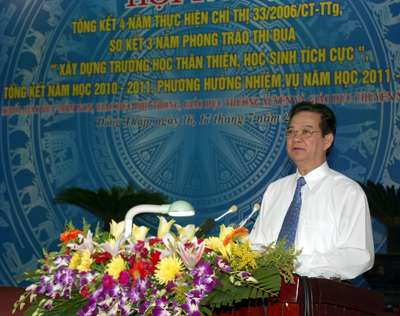 Thủ tướng Nguyễn Tấn Dũng: “Những điều tốt đẹp nhất phải dành cho giáo dục đào tạo” - Ảnh: Chinhphu.vn