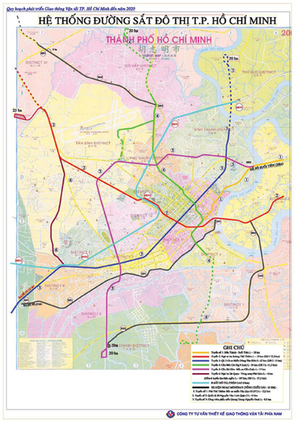 Quy hoạch 6 tuyến metro của TP.HCM