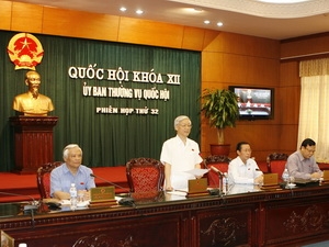 Phiên họp thứ 32 của Ủy ban Thường vụ Quốc hội. (Ảnh: Trí Dũng/TTXVN)