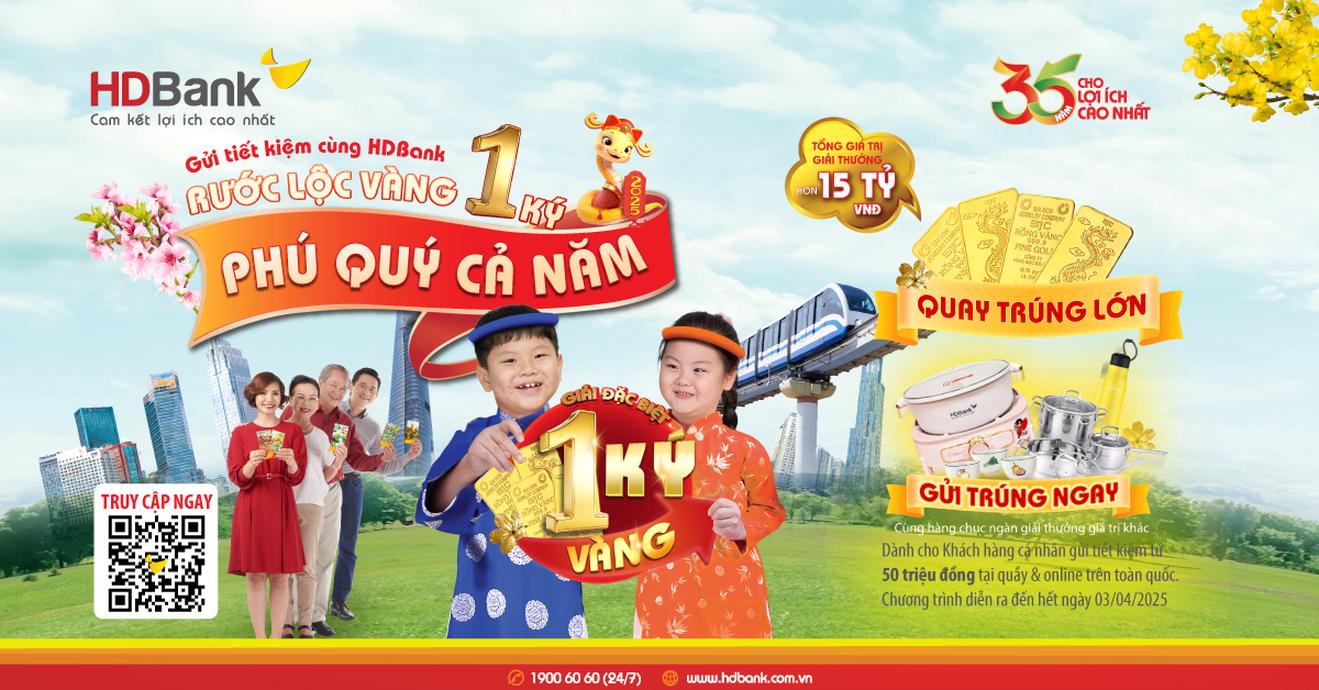 HDBank công bố 16 khách hàng trúng thưởng vàng, 1 ký vàng SJC đã có chủ